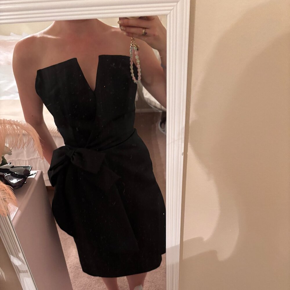 Dark Romantic Victor Costa for Lord & Taylor Dress with Bow Detail - Picture 4 of 6